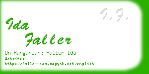 ida faller business card